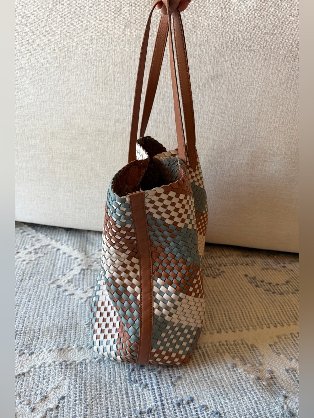 The Transport Tote: Multicolored Woven Leather Edition - Picture 4 of 11